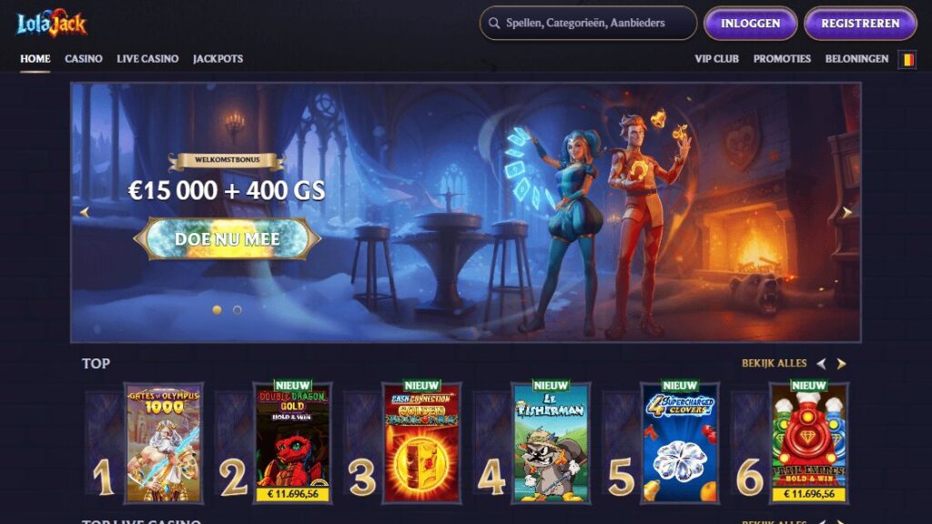screenshot van het lolajack nederlandse casino